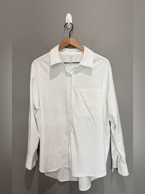 Rhone Women’s L White Oversized Performance Button Down Shirt